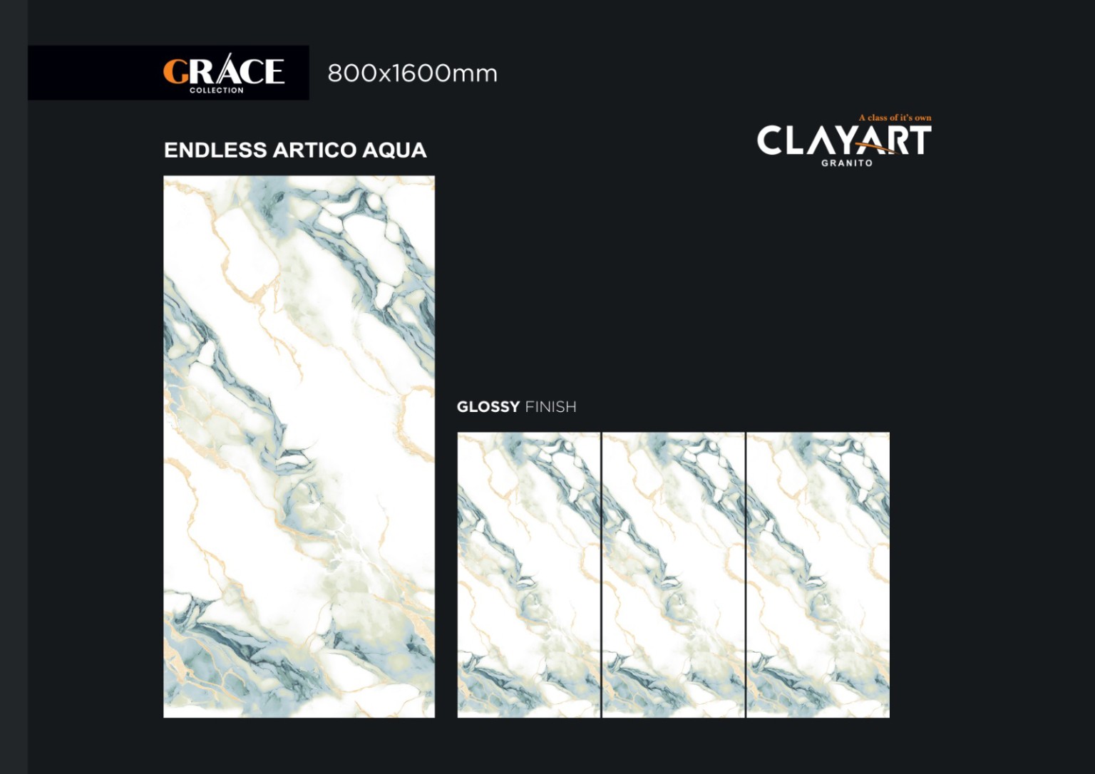 Endless Artico Aqua tile from Morbi, India