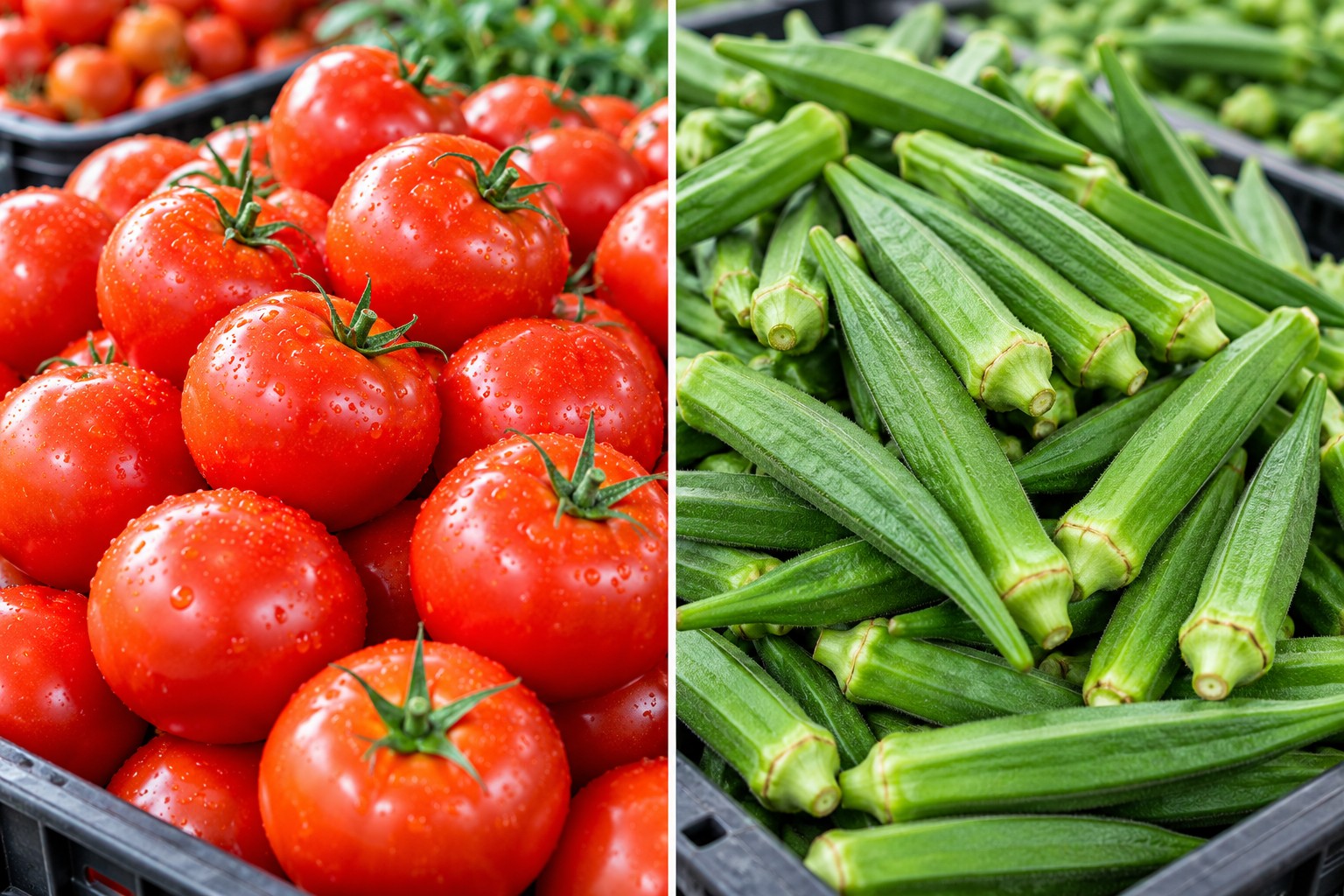 Fresh tomato and ladyfinger from India for export